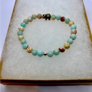 Bracelet- Stone with Elephant- New Gift Boxed
